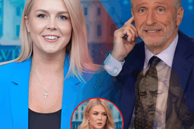 “KAROLINE LEAVITT HUMILIATED BY JON STEWART — AND JUST DAYS LATER, SHE TOOK OFF HER CROSS NECKLACE.”